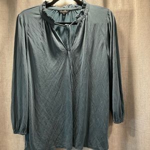 LUCKY BRAND Womens Long Sleeve Ruffled Collar Blouse Size M